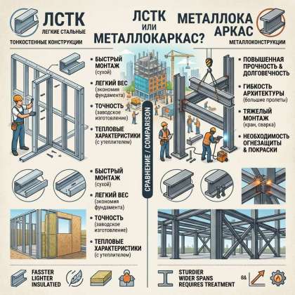 ЛСТК или металлокаркас: в чём разница и что выбрать для вашего объекта